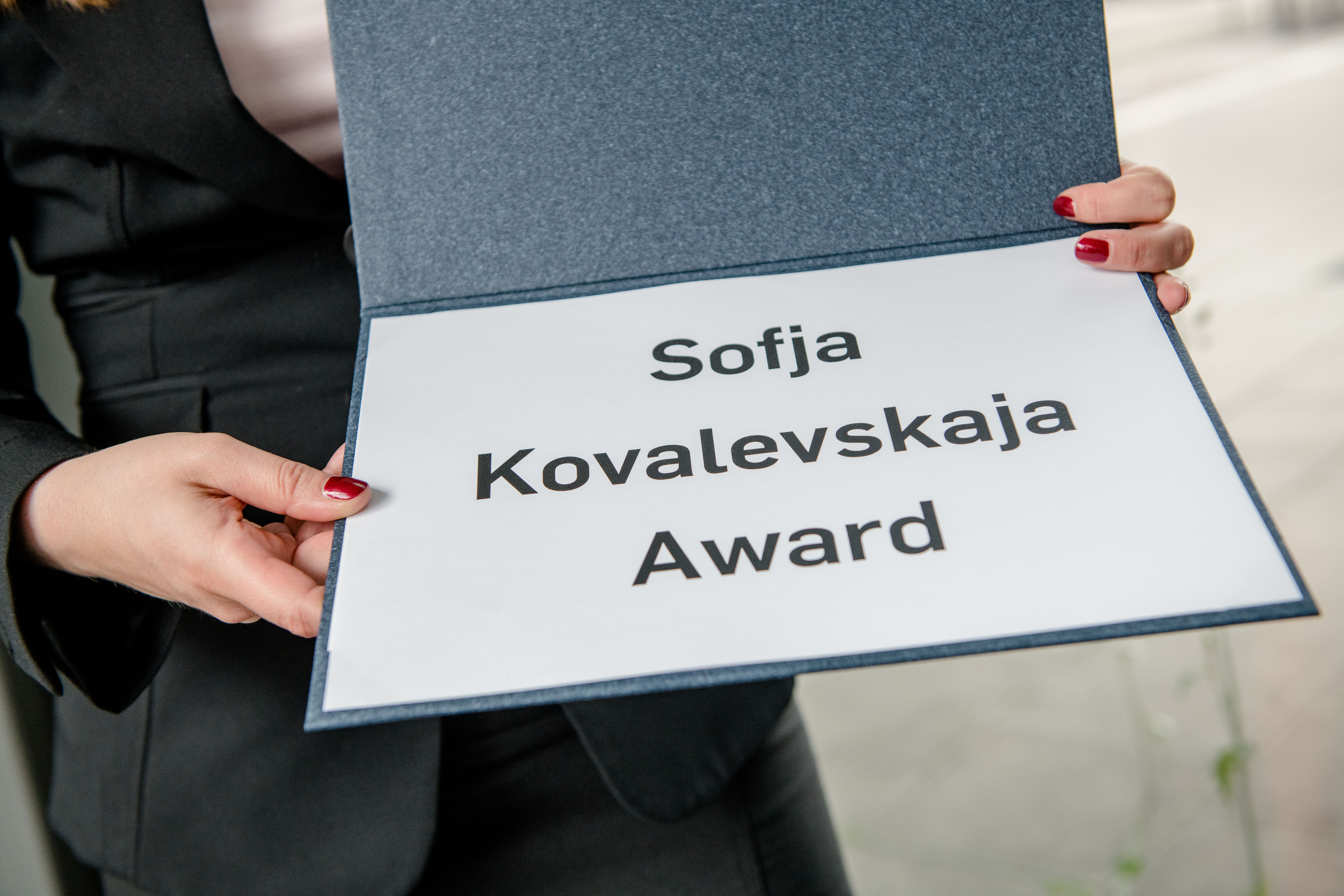 A folder with the inscription Sofja Kovalevskaja Award