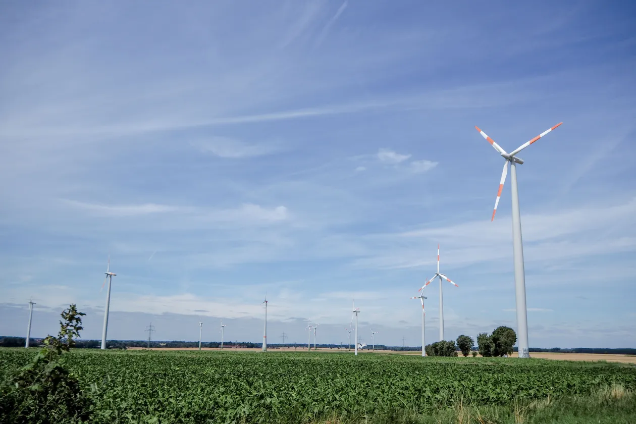 Windräder auf einem Feld