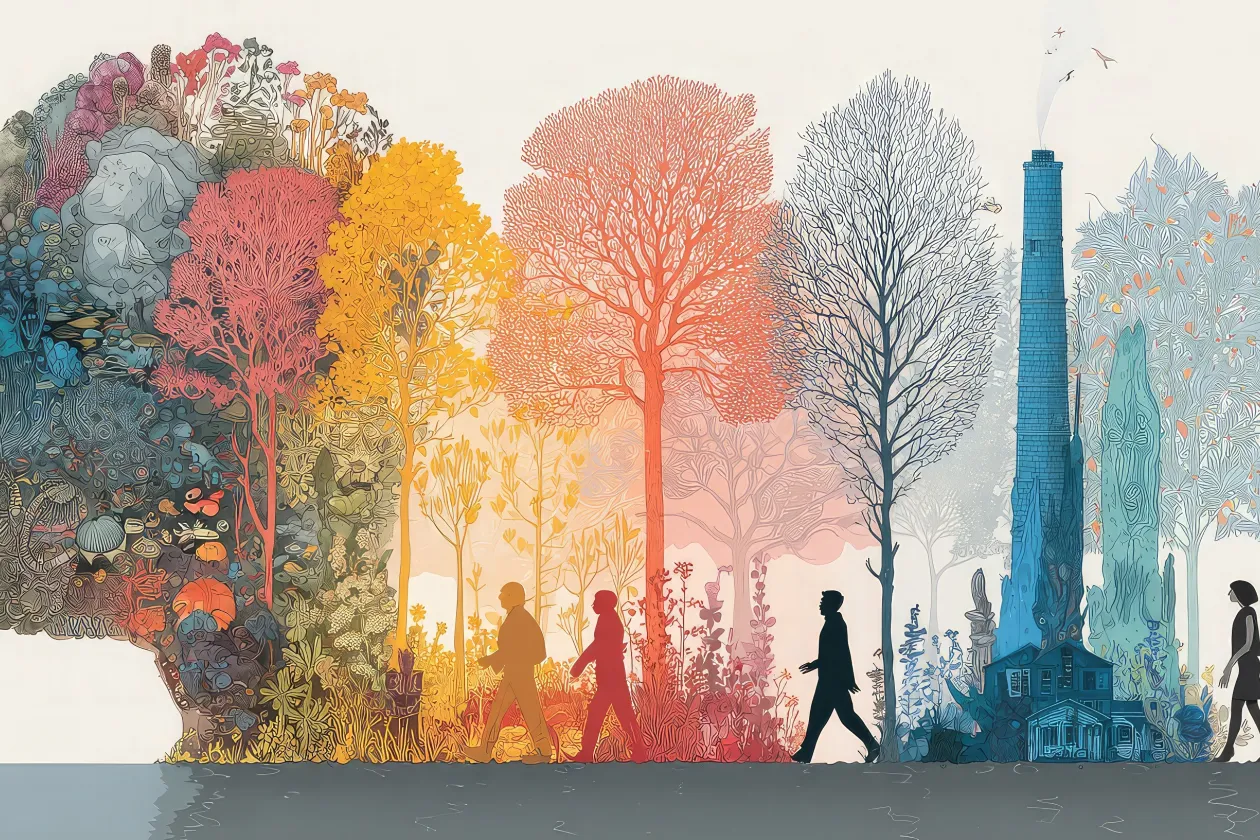 Grafik Bäume Menschen