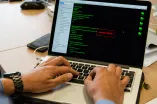 Laptop with programming code