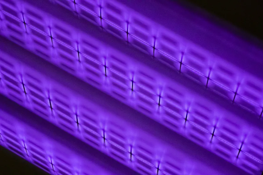 Violett leuchtende Vierecke