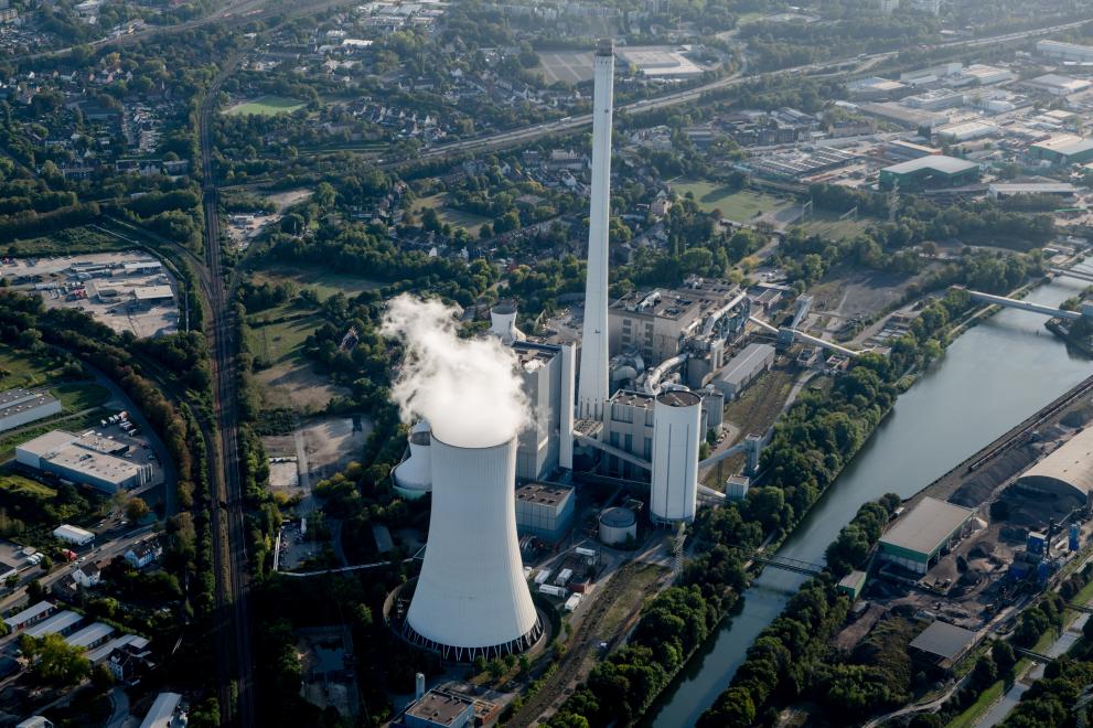Industrial chimneys from the air