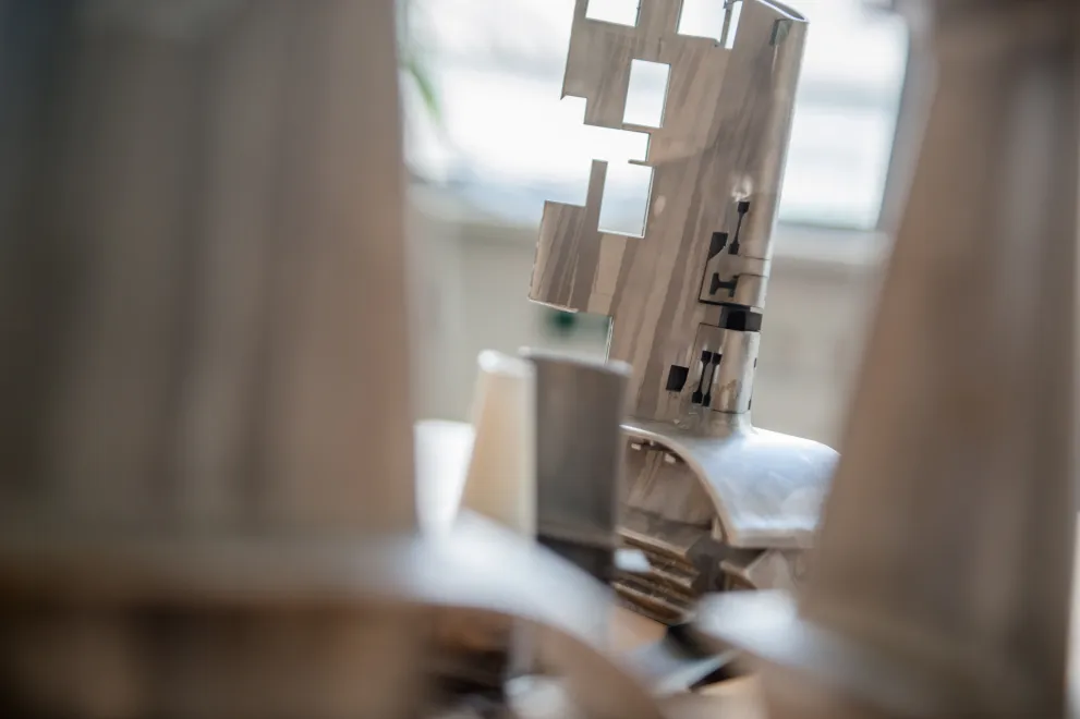 Detailaufname einer Turbinenschaufel