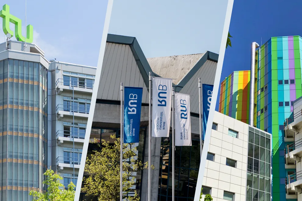 Montage der drei Ruhrgebietsuniversitäten