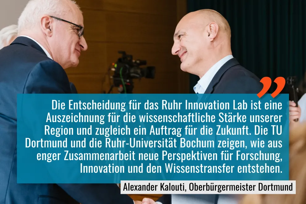 Dortmunder Oberbürgermeister Alexander Kalouti mit Rektor Manfred Bayer